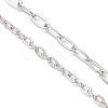 304 Stainless Steel Paperclip Chain Cable Chain Necklace Slider Making AJEW-JB01529-3