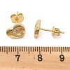 Rack Plating Brass Micro Pave Clear Cubic Zirconia Stud Earrings EJEW-K299-01G-C-5