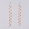 Electroplate Glass Beads Dangle Stud Earrings EJEW-JE03820-03-2