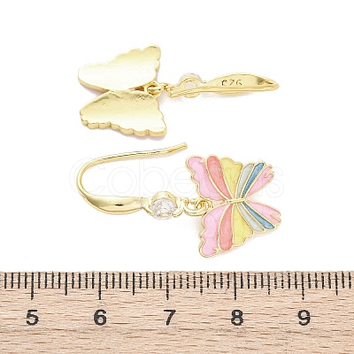 Brass Micro Pave Clear Cubic Zirconia Dangle Earrings EJEW-F362-16G-1