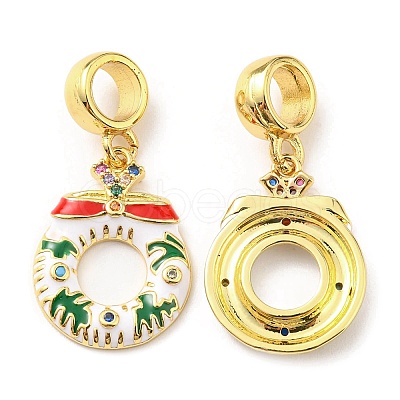 Real 18K Gold Plated Christmas Theme Brass Micro Pave Cubic Zirconia Pendents KK-M247-31G-1