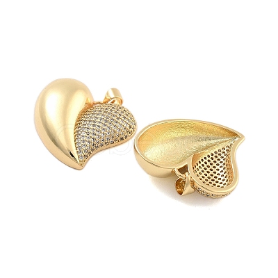 Brass Pave Clear Cubic Zirconia Pendants KK-U009-05A-G-1