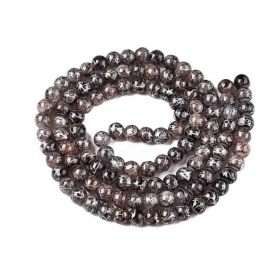 Drawbench Crackle Glass Beads Strands GLAA-N006-8mm-01-1