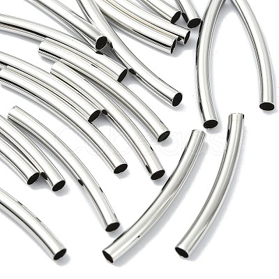 SHEGRACE Brass Curved Tube Beads XGRPCU028-259P-1