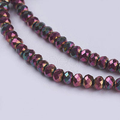 Electroplate Glass Beads Strands GLAA-F078-FP06-1