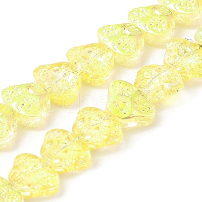 Transparent Electroplate Glass Beads Strands EGLA-F158-HP01-A-1