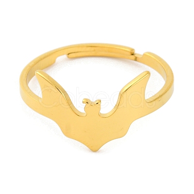Animal 201 Stainless Steel Adjustable Rings for Women RJEW-D082-05F-1