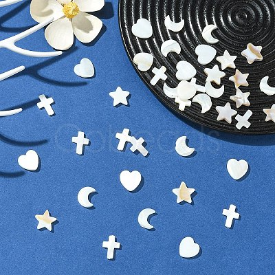40Pcs 4 Styles Natural Freshwater Shell Beads Sets BSHE-YW0001-25-1