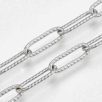 Non-Tarnish 304 Stainless Steel Paperclip Chains STAS-T045-10-1