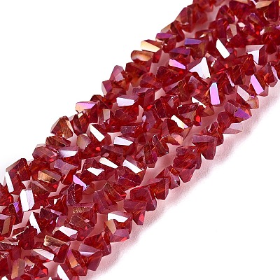 Electroplate Transparent Glass Beads Strands EGLA-Q139-01A-A13-1