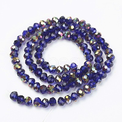 Electroplate Transparent Glass Beads Strands EGLA-A034-T8mm-R12-1
