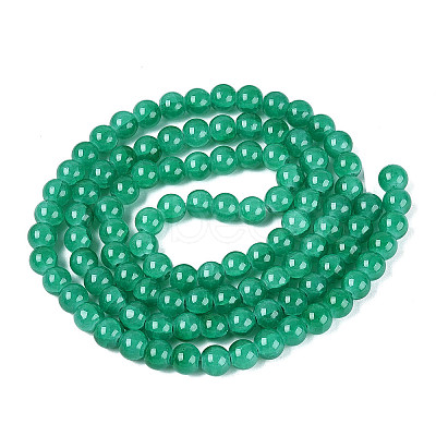 Baking Paint Crackle Glass Beads Strands X-DGLA-Q023-8mm-YS22-1