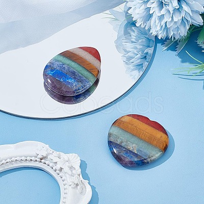 2Pcs 2 Styles Chakra Natural Gemstone Figurines AJEW-AR0001-89-1
