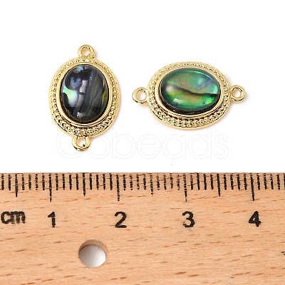 Natural Paua Shell Oval Connector Charms KK-G538-47G-1