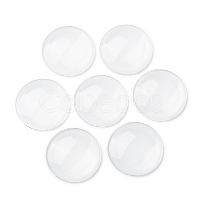 Transparent Glass Cabochons GGLA-R026-35mm-1