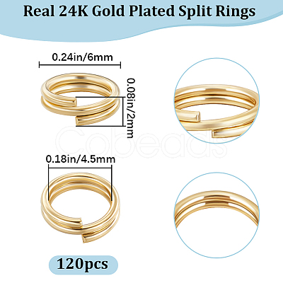 120Pcs Brass Split Rings KK-BBC0023-11A-1