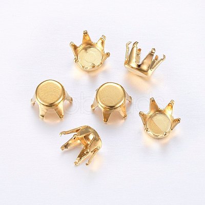 201 Stainless Steel Rhinestone Claw Settings STAS-O098-10G-02-1