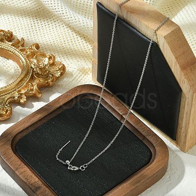 1mm Rack Plating Brass Cable Chain Adjustable Slider Necklaces for Women Men MAK-L044-55P-1