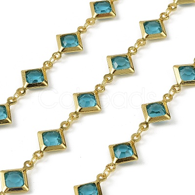 Brass Glass Rhombus Link Chains CHC-R001-05G-05-1