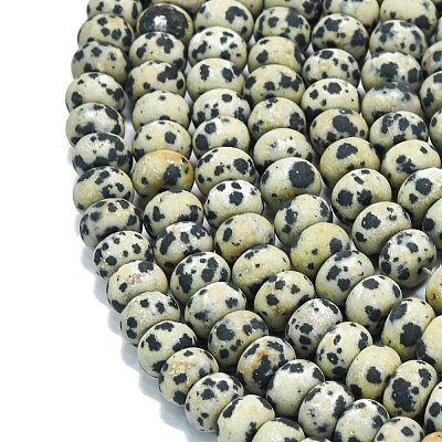 Natural Dalmatian Jasper Beads Strands G-P575-A01-8x5mm-1