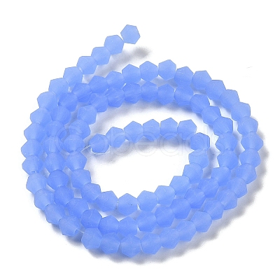 Imitation Jade Frosted Glass Bead Strands GLAA-F029-JM4mm-B04-1