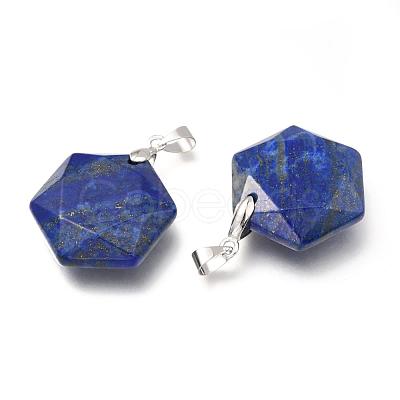 Faceted Natural Lapis Lazuli Pendants G-F340-03B-1