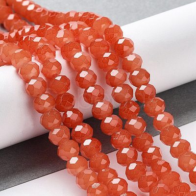 Baking Paint Imitation Jade Glass Bead Strands DGLA-A034-J10mm-A12-1