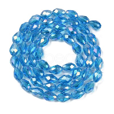Transparent Electroplate Glass Beads Strands EGLA-N013-T8mm-B17-1