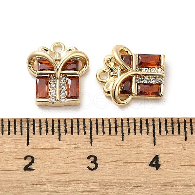 Brass with Glass Rhinestone Charms KK-H455-36G-1