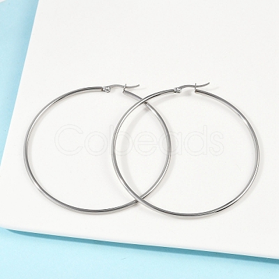 Tarnish Resistant 304 Stainless Steel Big Hoop Earrings EJEW-F105-02P-1