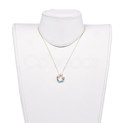 Letter Brass Initial Pendants Necklaces NJEW-JN02584-03-1