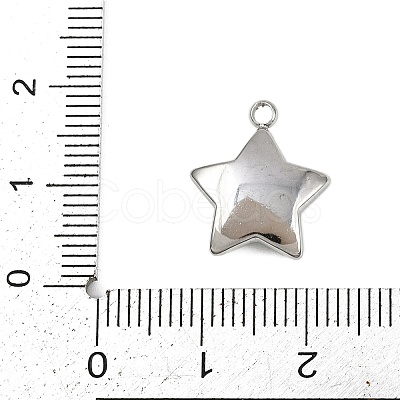 304 Stainless Steel Pave Synthetic Shell Pendants STAS-P402-03B-P-1