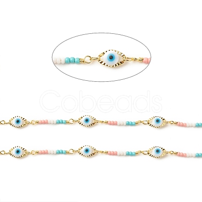 Glass Evil Eye Link Chain CHC-E024-12G-1