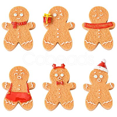 18Pcs 6 Styles Christmas Opaque Resin Cabochons RESI-CJ0004-73-1
