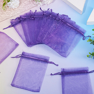 50Pcs Organza Bags Jewellery Storage Pouches Wedding Favour Party Mesh Drawstring Gift OP-TA0001-16A-1