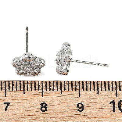 SHEGRACE Brass Micro Pave Cubic Zirconia Stud Earrings XGRQ4N068-711P-1