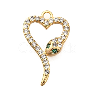Brass Micro Pave Cubic Zirconia Pendants X1-KK-B147-06A-G-1