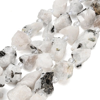 Raw Rough Natural Tourmalinated Quartz Beads Strands GG-CBA0B77-A13-01-1