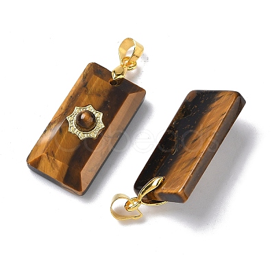 Natural Tiger Eye Pendants G-A298-01G-07-1