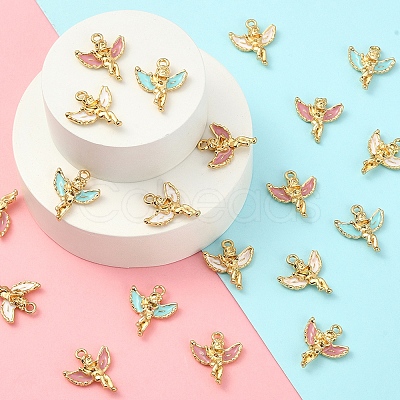 30Pcs 3 Colors Alloy Enamel Pendants ENAM-CJ0002-57-1