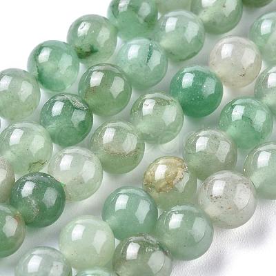 Natural Green Aventurine Beads Strands G-Q462-8mm-20A-1