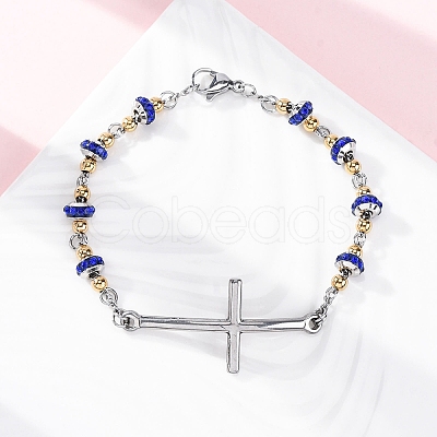 201 Stainless Steel Link Chain Bracelets BJEW-A032-01GP-02-1