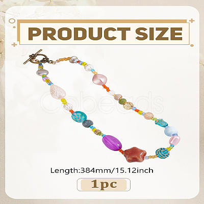 1Pc Ceramic Resin Beaded Necklaces for Women NJEW-LP0003-46-1