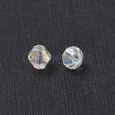 Bicone AB Color Plated Eco-Friendly Transparent Acrylic Beads TACR-A003-4mm-22-1