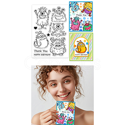 Custom Summer Theme PVC Plastic Clear Stamps DIY-WH0631-0731-1