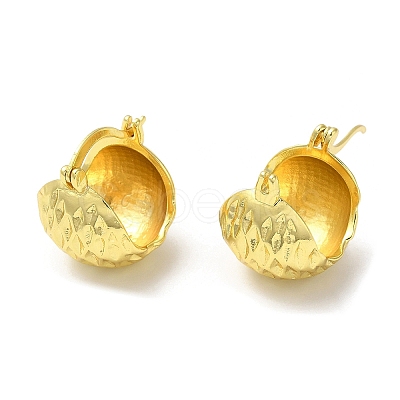 Rack Plating Brass Textured Round Hoop Earrings EJEW-Q766-12G-1