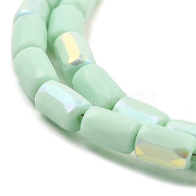Frosted Imitation Jade Glass Beads Strands GLAA-P058-07A-10-1