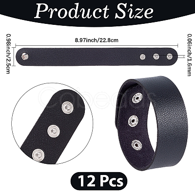 12Pcs PVC & Iron Cord Bracelets AJEW-CL0002-49C-1