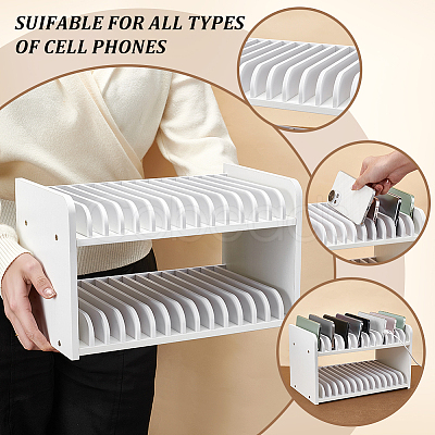 Wood with Iron Mobile Phone Storage Box AJEW-WH0481-200-1