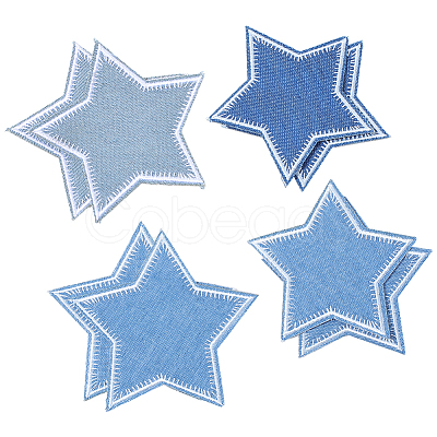 20Pcs 4 Styles Polyester Embroider Thread Iron on/Sew On Patches PATC-GF0001-74-1